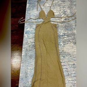 NEVER WORN ORIGINAL PACKAGING knitted backless vacation dress.